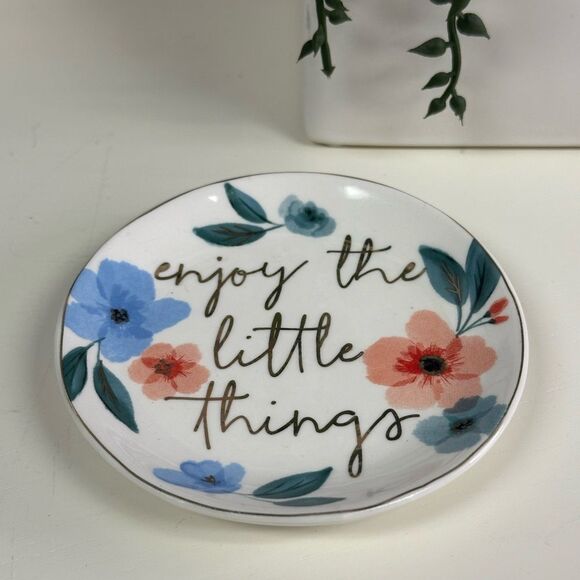 Enjoy The Little Things Trinket Catch All Dish - Picture 1 of 3